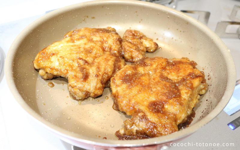 甘酒だれで作った鶏肉の照り焼き